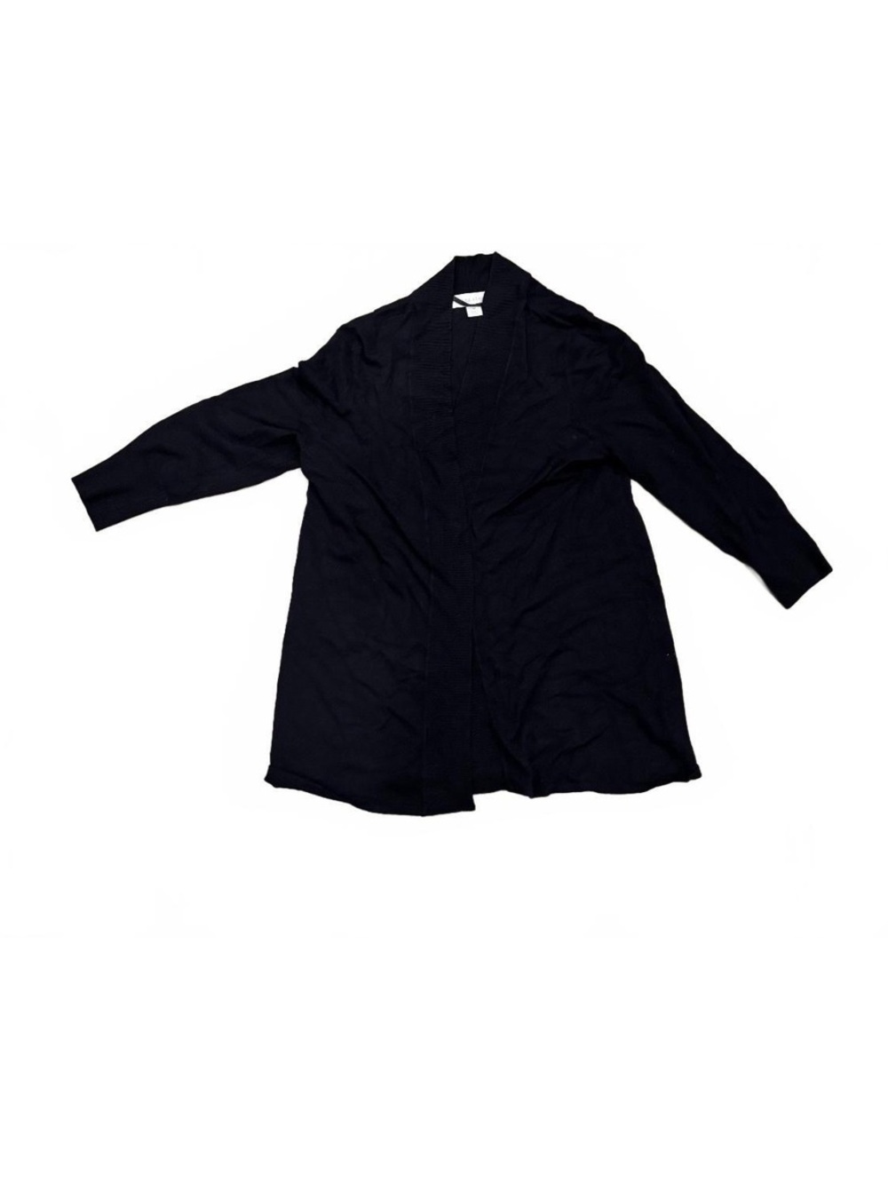 Laura Ashley Black Open Front Cardigan Sweater Medium